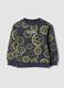 Blue crew-neck sweatshirt in pure organic cotton_0