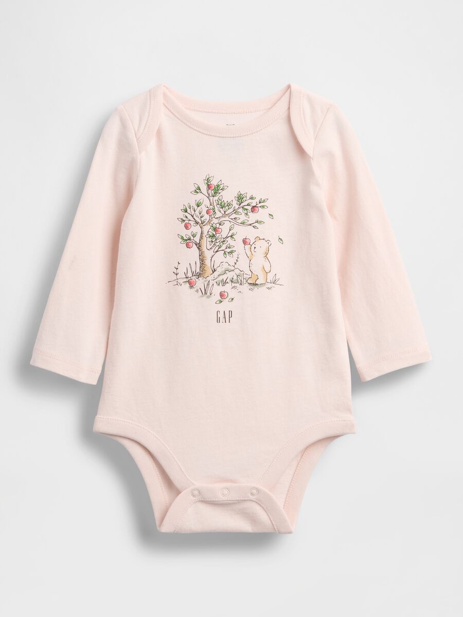 Pink cotton bodysuit for unisex newborns_0