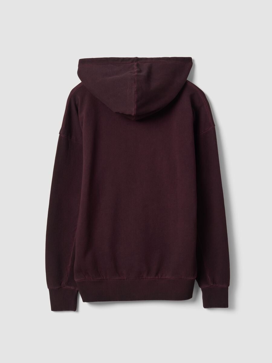 Felpa rossa in puro cotone con cappuccio over fit_6