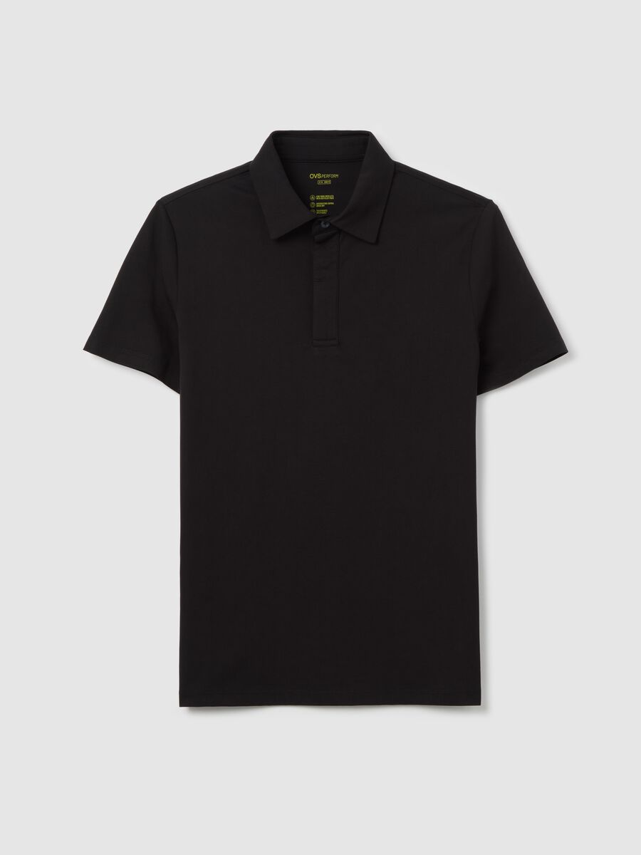 Black regular-fit polo shirt with short sleeves_4