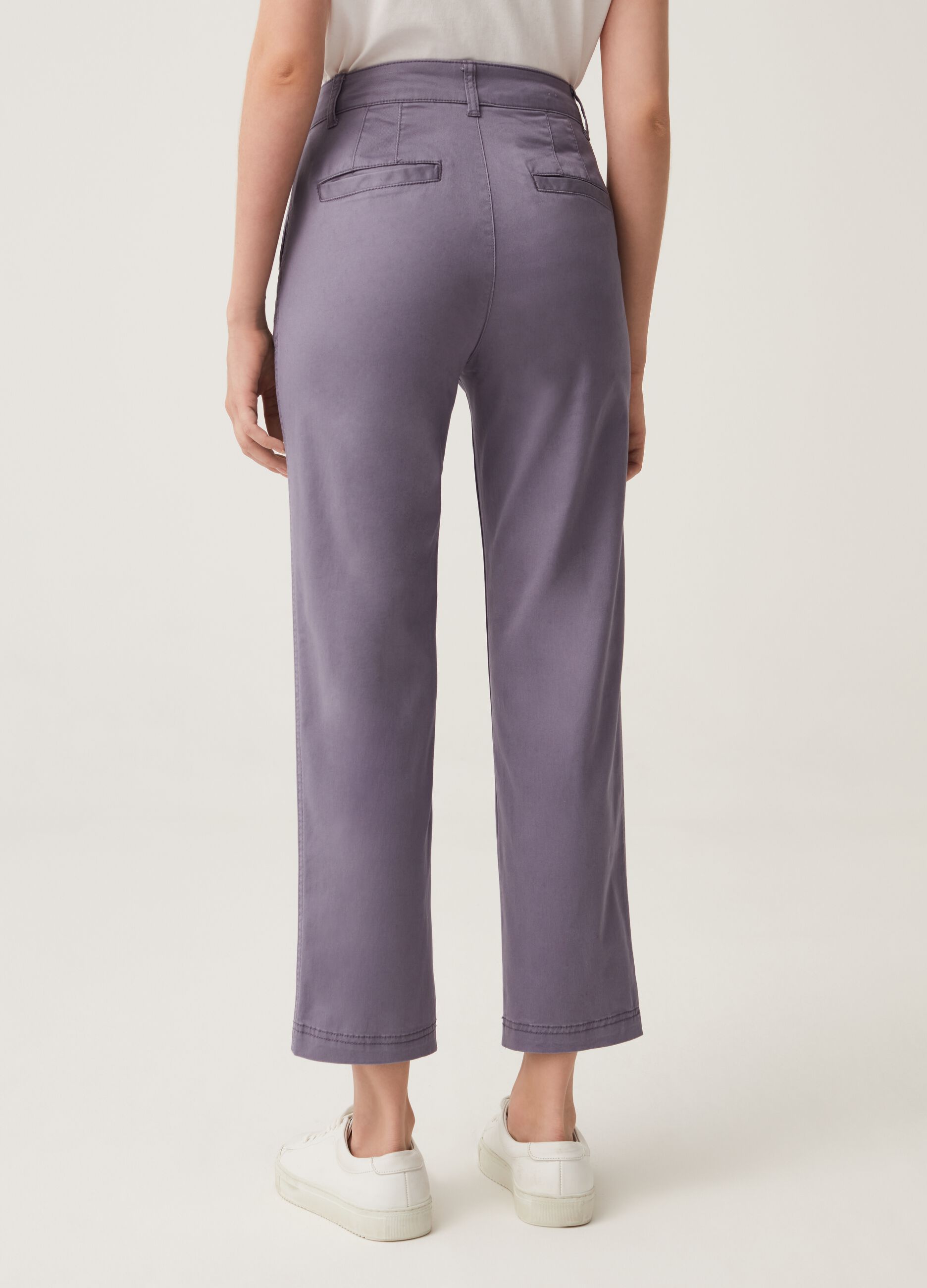 Pantalone girlfriend in cotone stretch_2