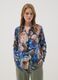 Blue lyocell-blend shirt with floral print_0