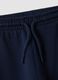 Pantaloni jogger blu in puro cotone organico con coulisse per bimbo_3