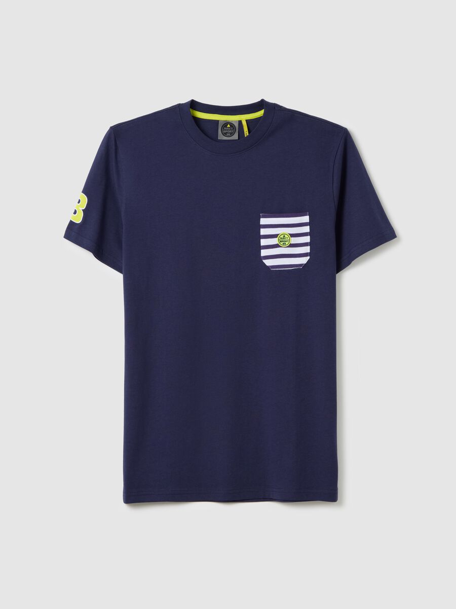 Navy blue T-shirt with short sleeves_4