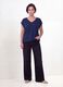 Blue pure viscose V-neck T-shirt, regular fit_1