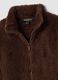 Brown regular-fit crew-neck sweatshirt with zip_1