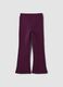 Leggings viola flare in cotone elasticizzato con borchie_1