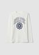 White organic cotton graphic-print T-shirt for boys_0