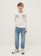 Boys' blue stretch cotton blend relaxed fit jeans_0