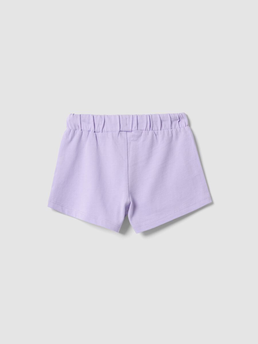 Girls&rsquo; purple 100% cotton shorts, regular fit_1