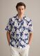 Blue organic cotton floral shirt_0