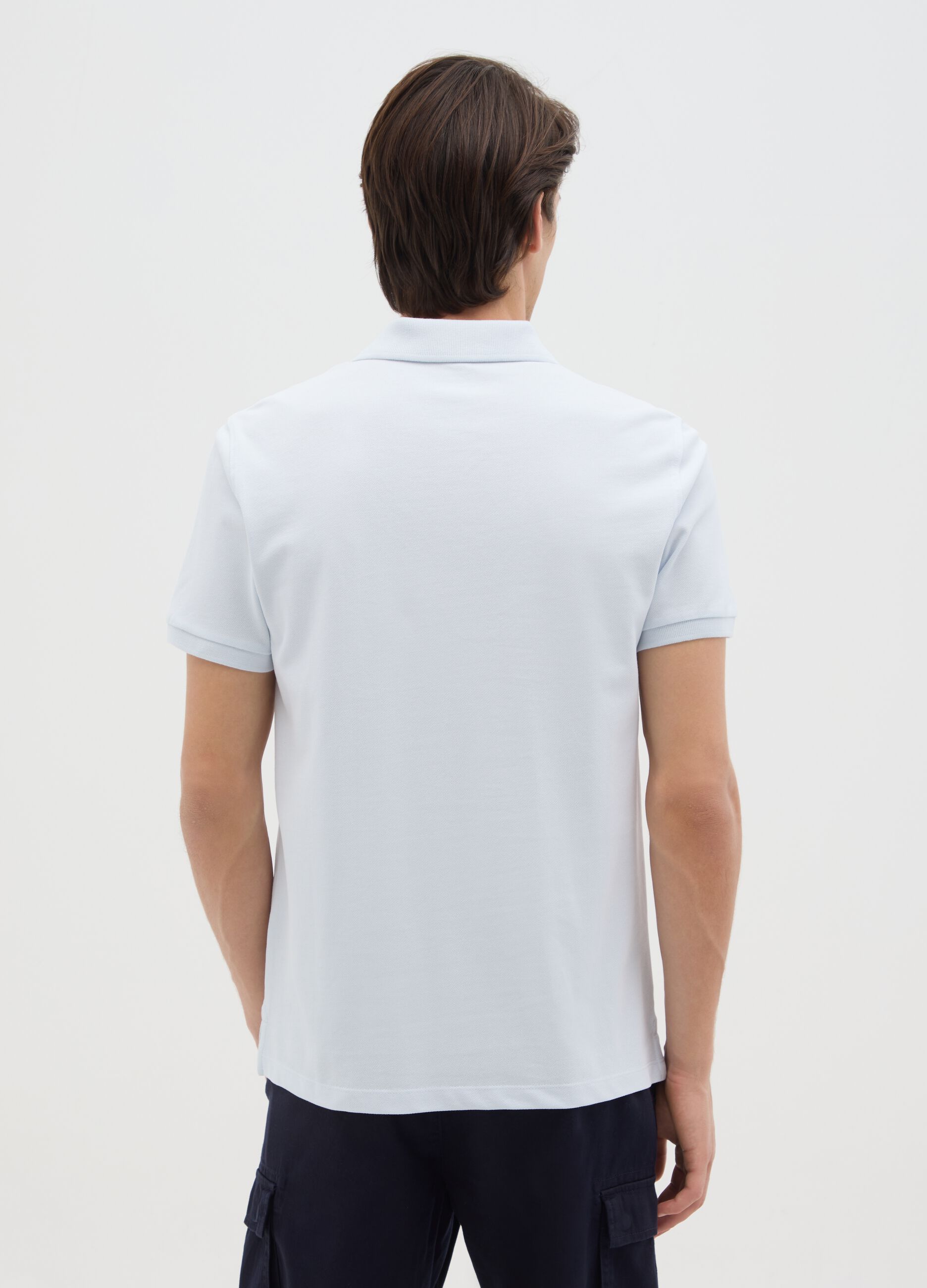 Men’s sky blue pure cotton polo regular fit