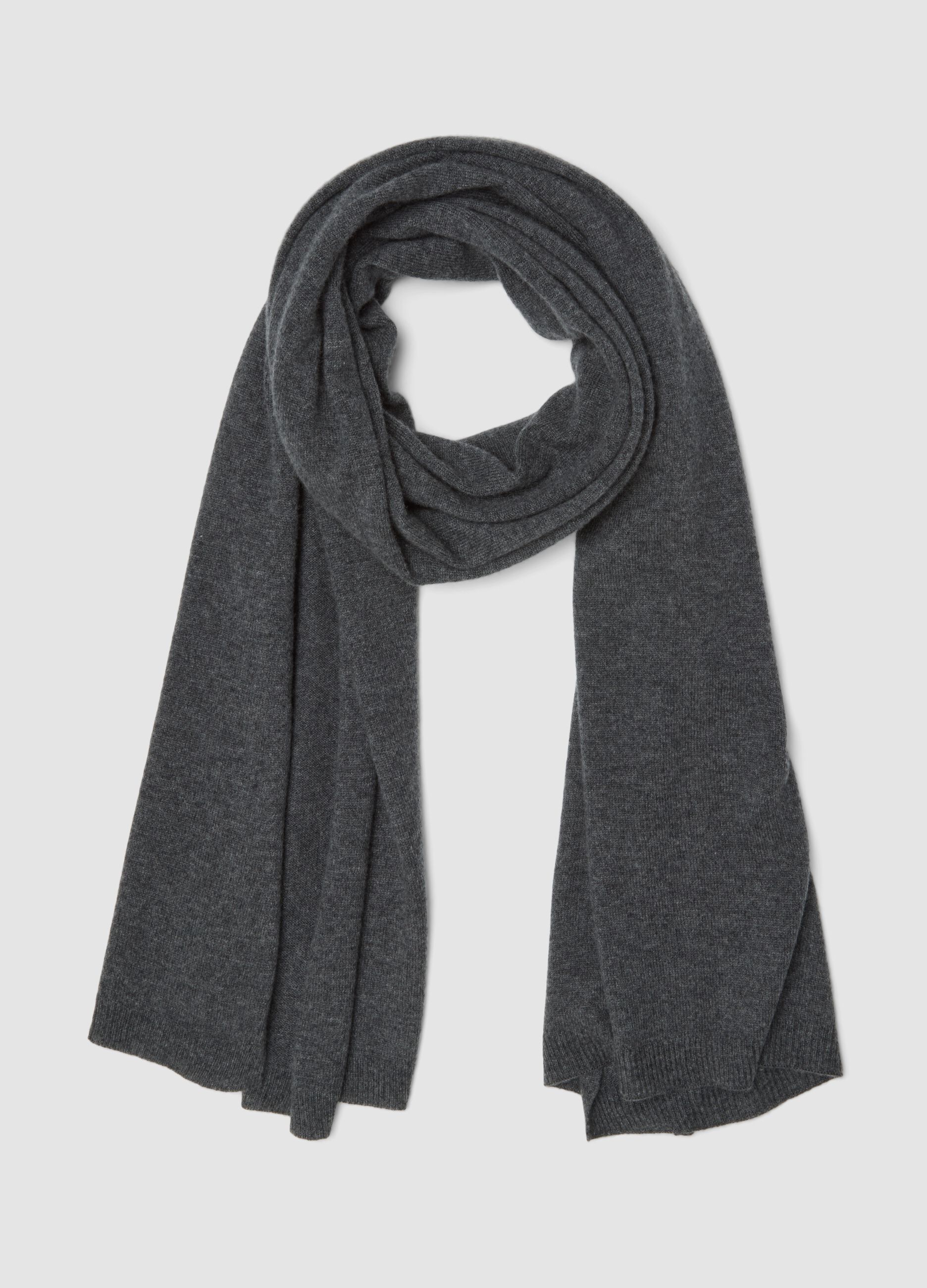 Grey pure cashmere scarf