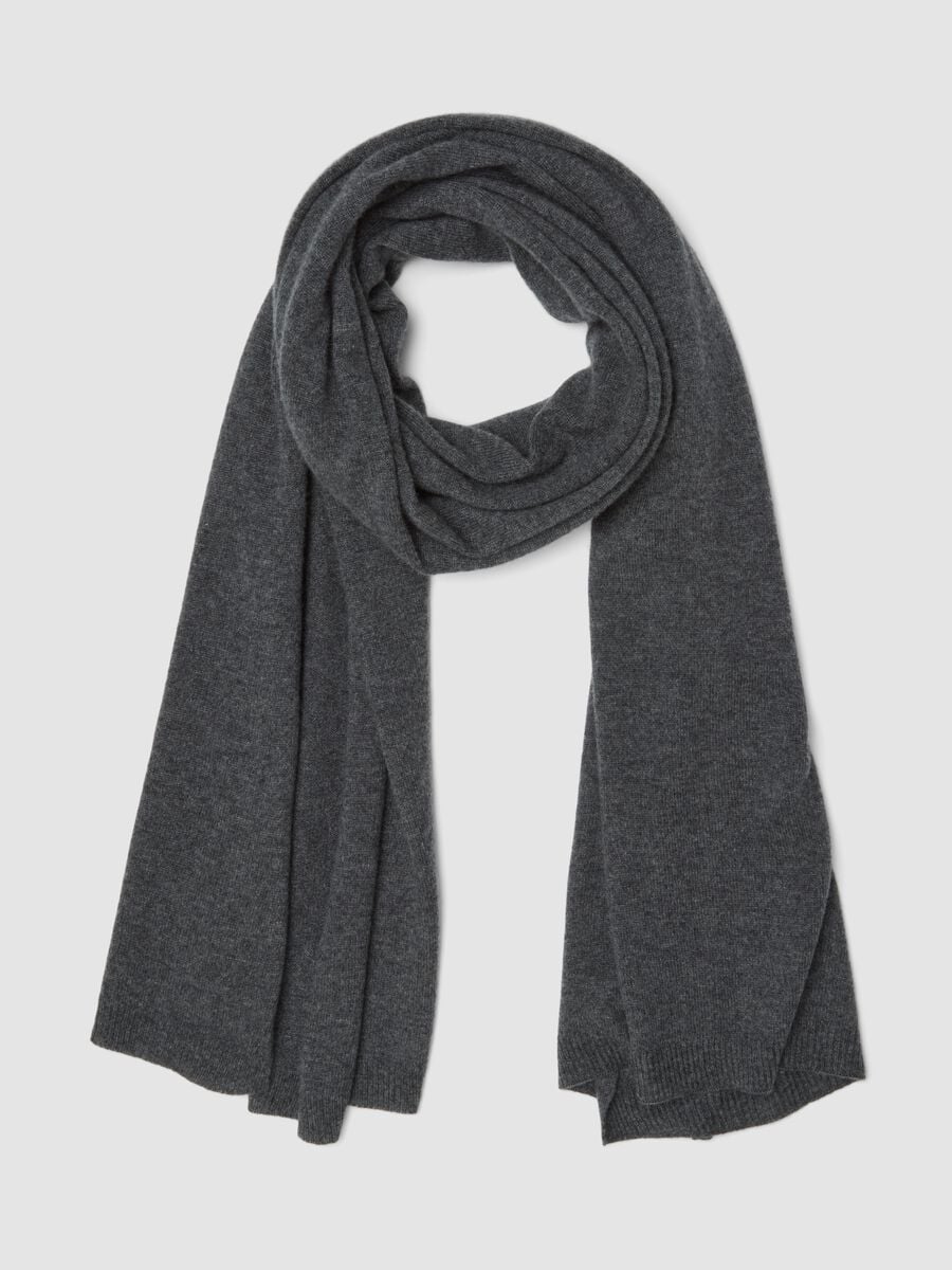 Sciarpa grigia in puro cashmere_0