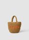 Brown beach bag in paper fabric_0