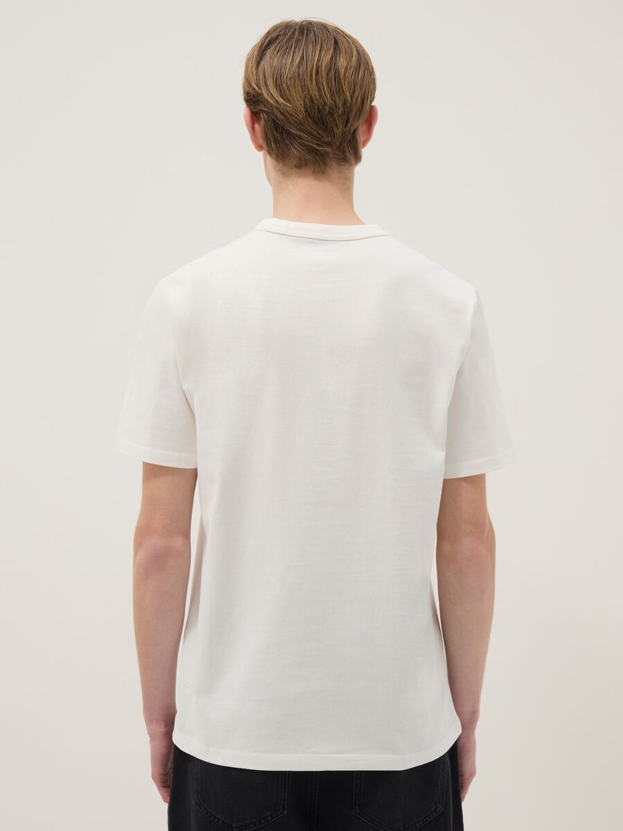 White pure cotton short sleeve t-shirt regular fit_3