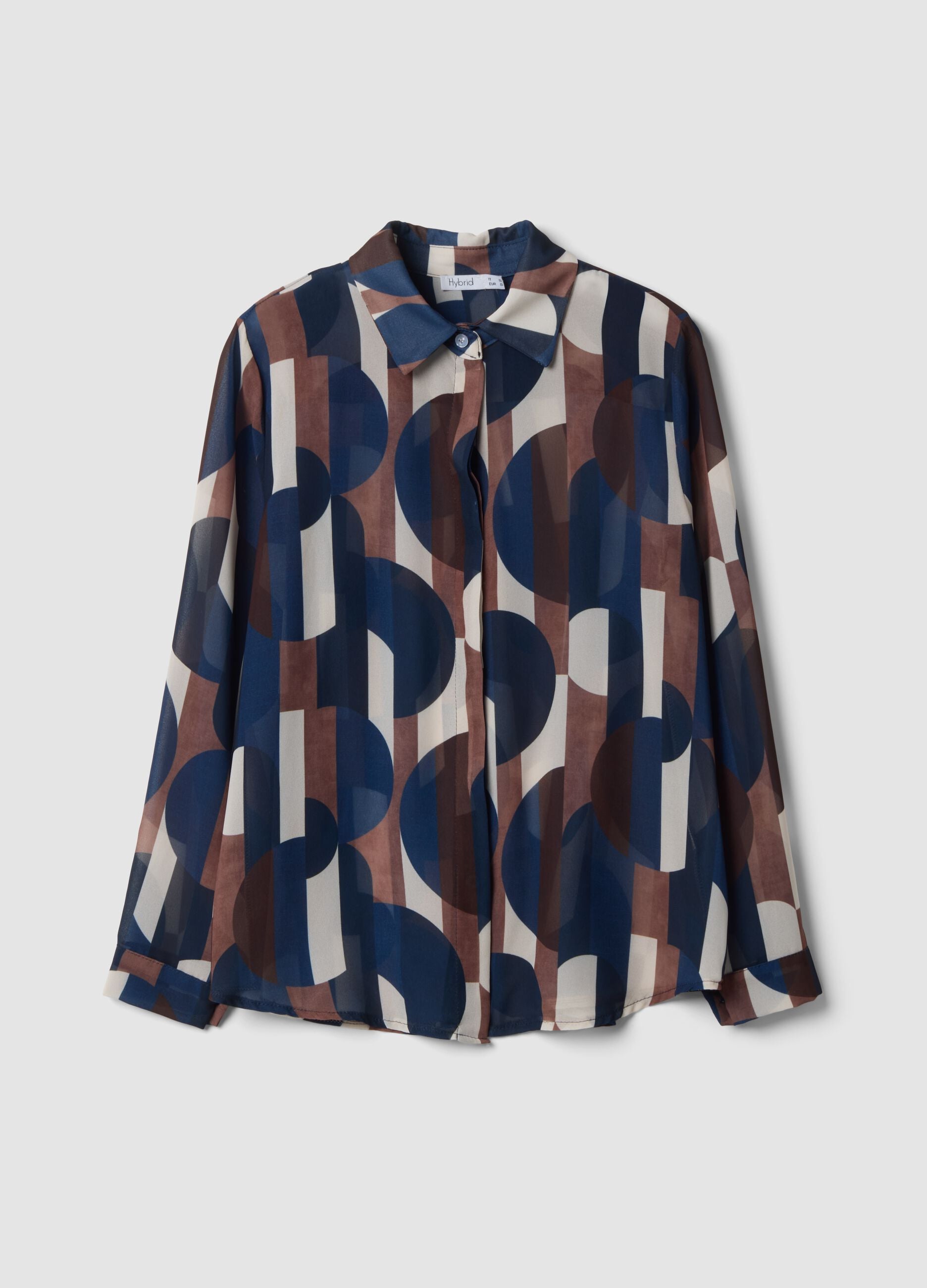 Multicolour patterned regular-fit shirt