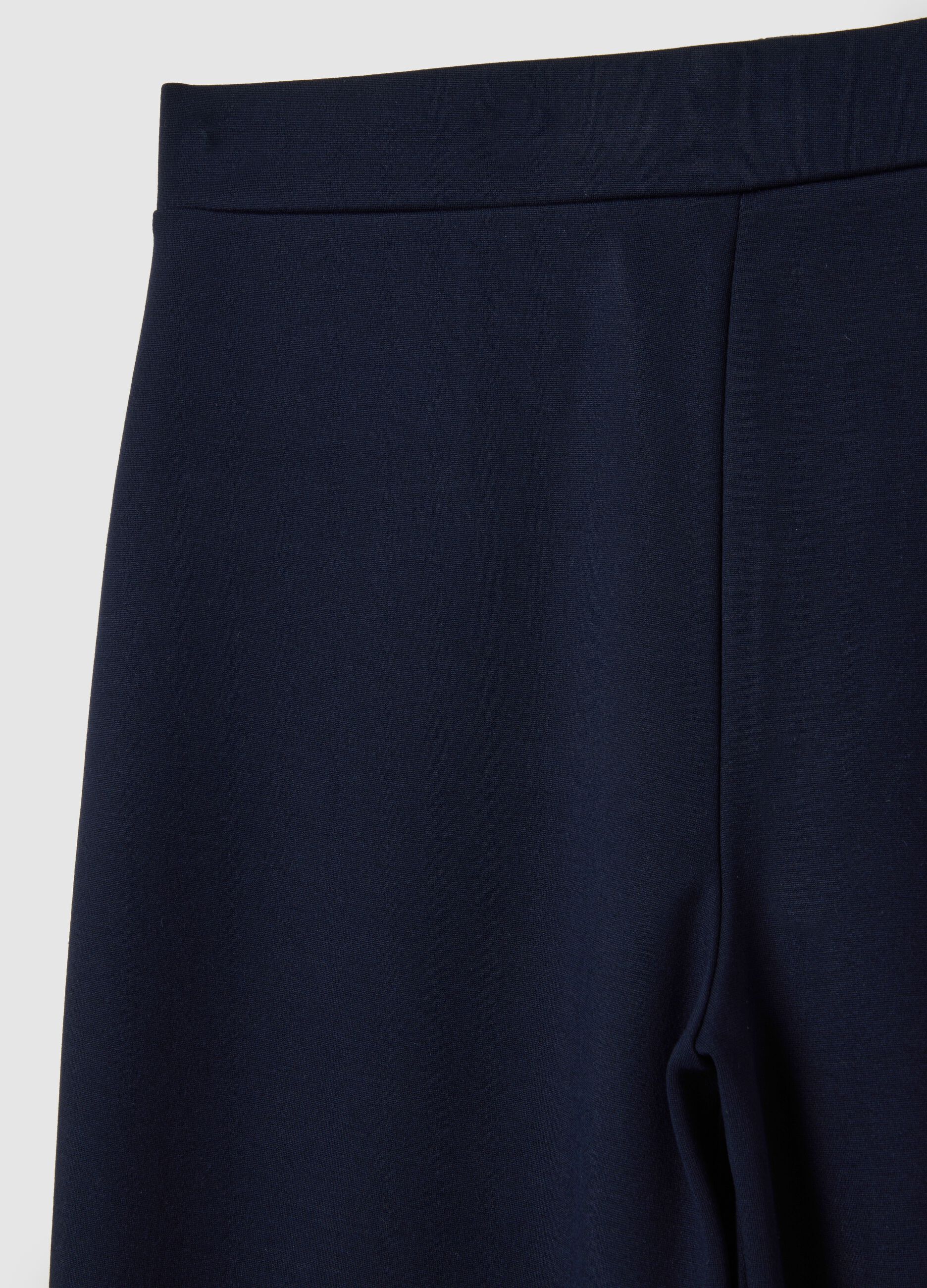 Black Wide Leg Stretch Trousers
