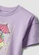 Purple pure cotton T-shirt for girls with strawberry print_2
