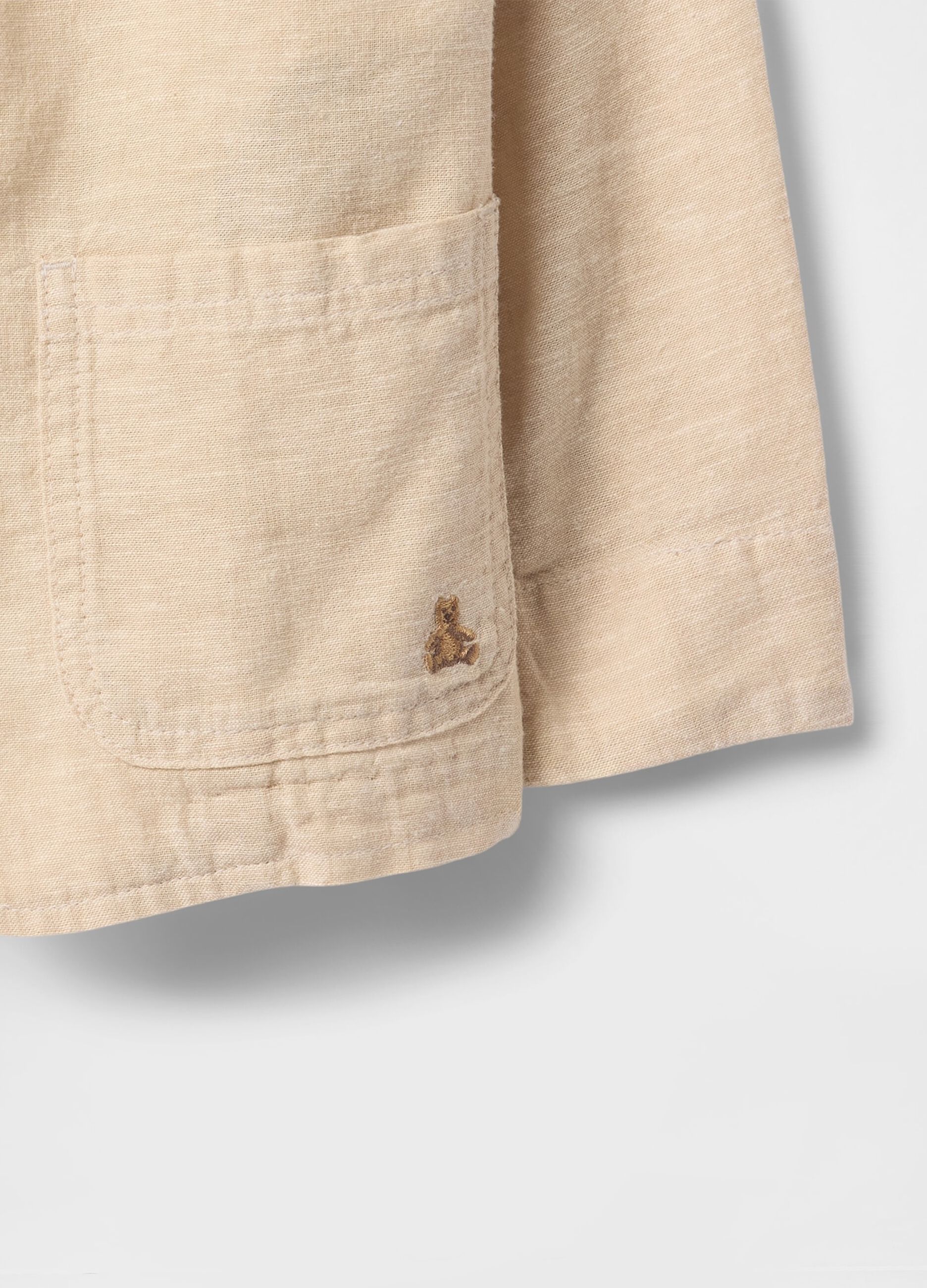 Beige jacket in linen and cotton