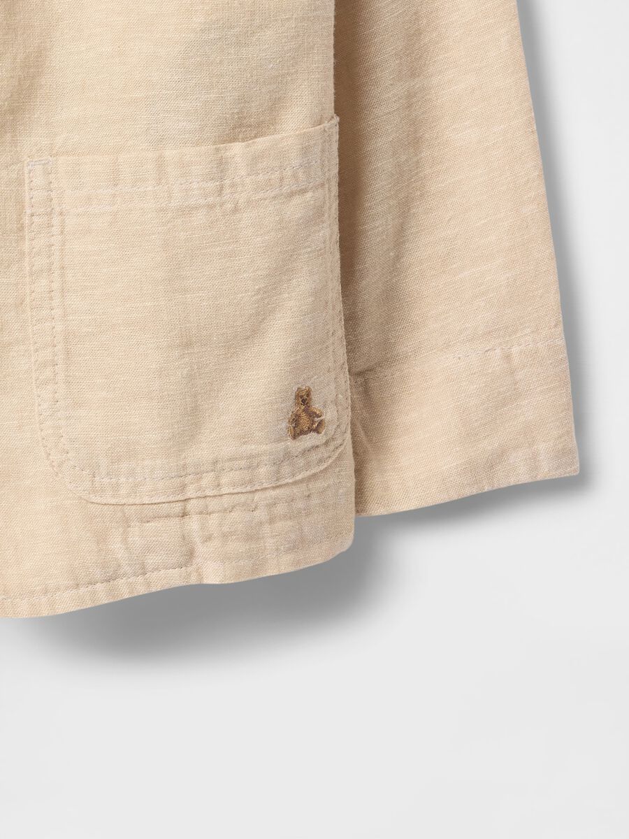 Beige jacket in linen and cotton_2