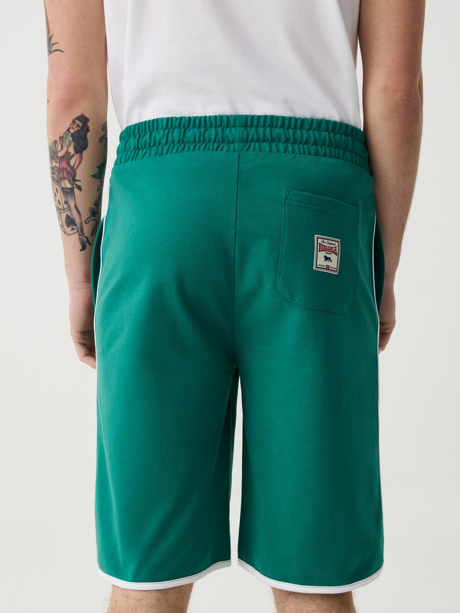 Bermuda joggers with logo print and contrasting edging_2