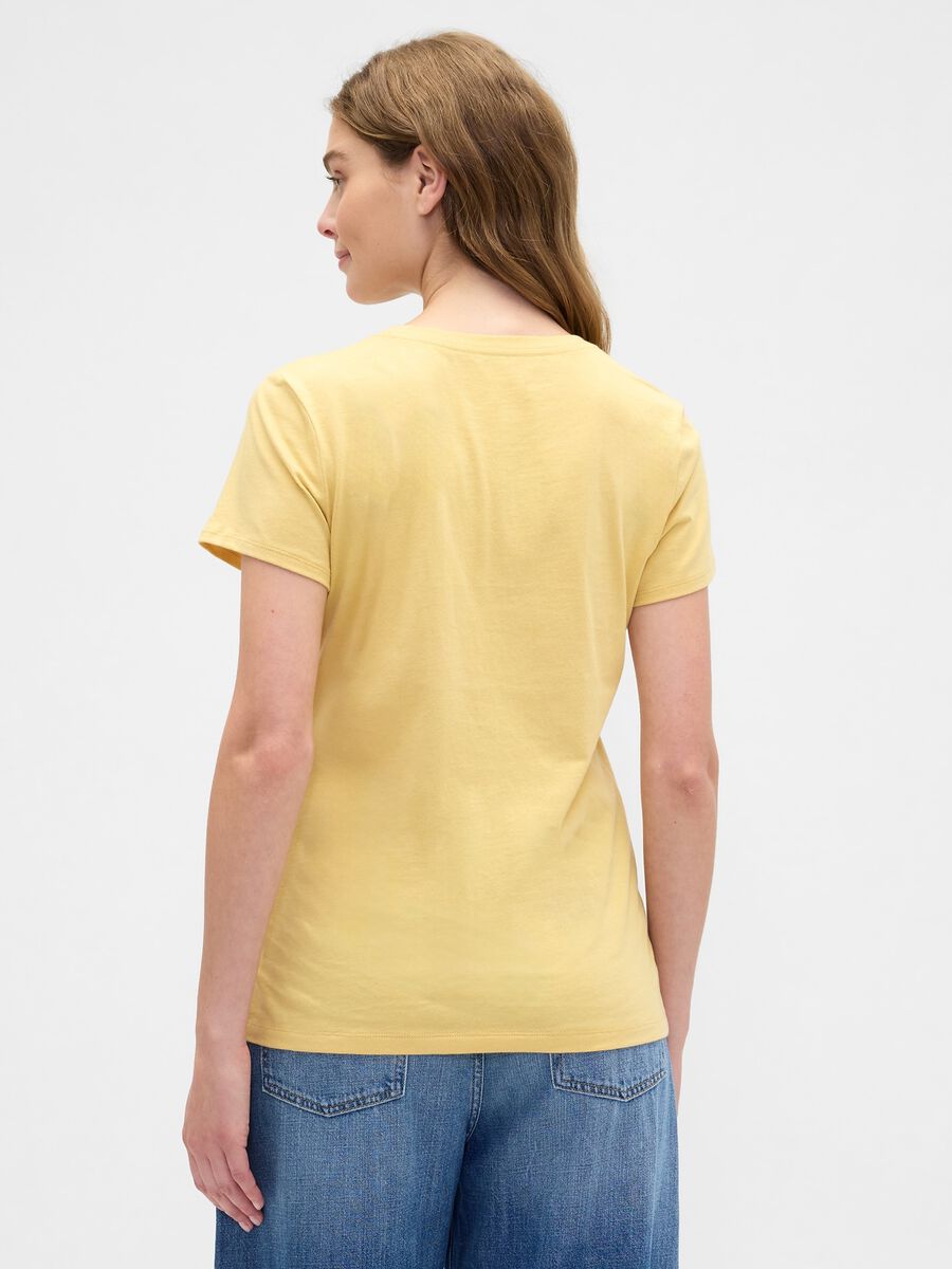 T-shirt giallo in cotone_2