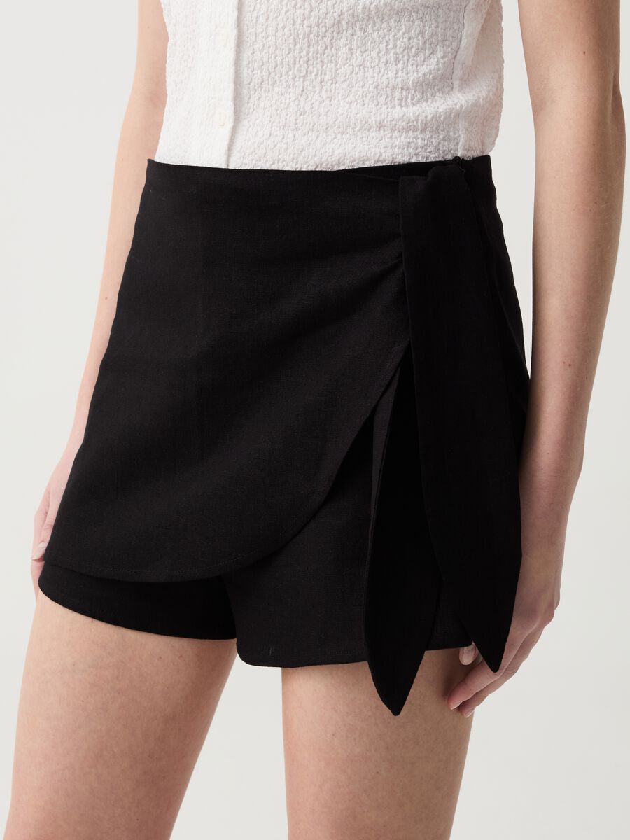 Linen and viscose skort_1