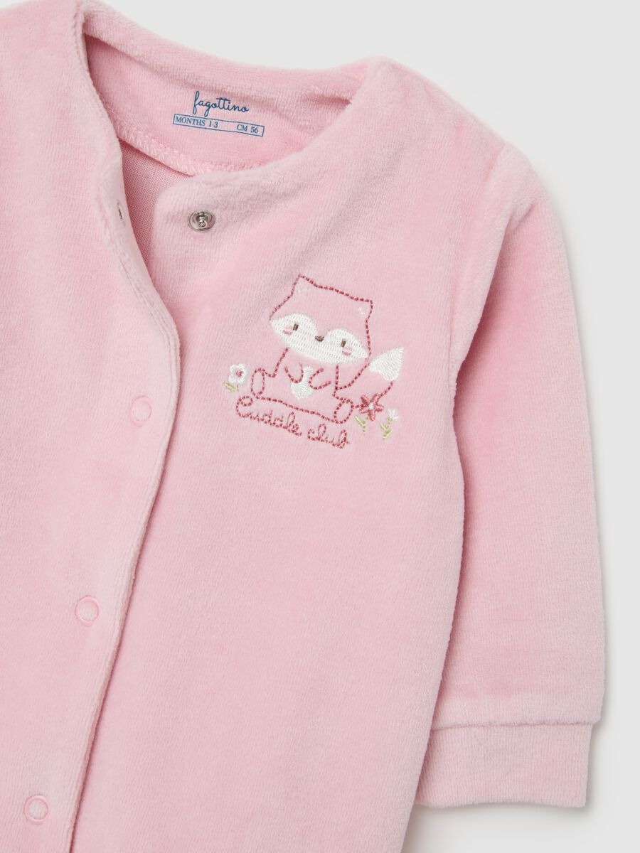 Multicolour cotton blend baby girl bodysuits twin pack_3