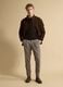 Grey regular-fit stretch viscose trousers_0