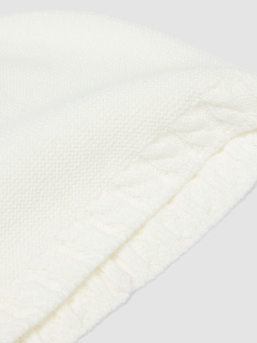 White organic cotton knitted baby hat_2