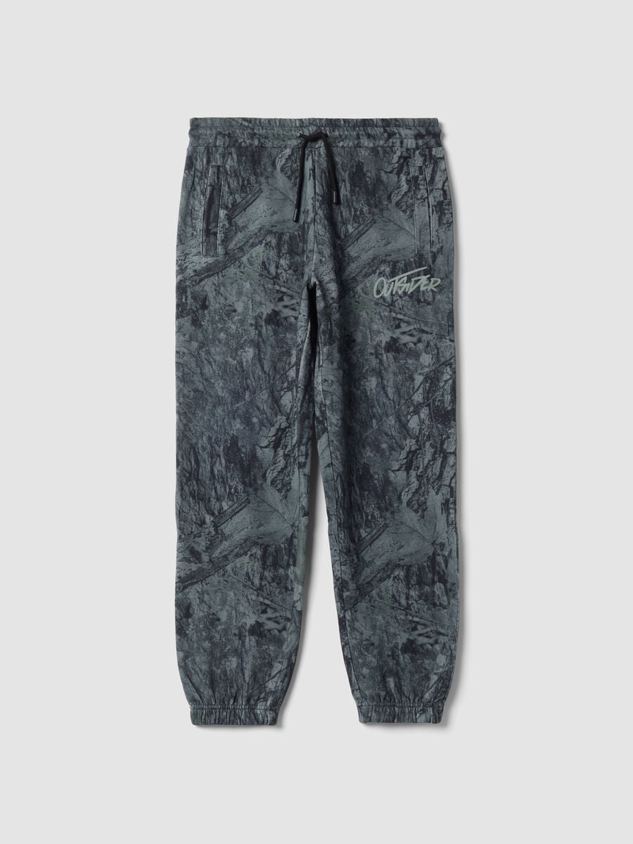 Pantaloni jogger grigi in misto cotone comfort fit_0
