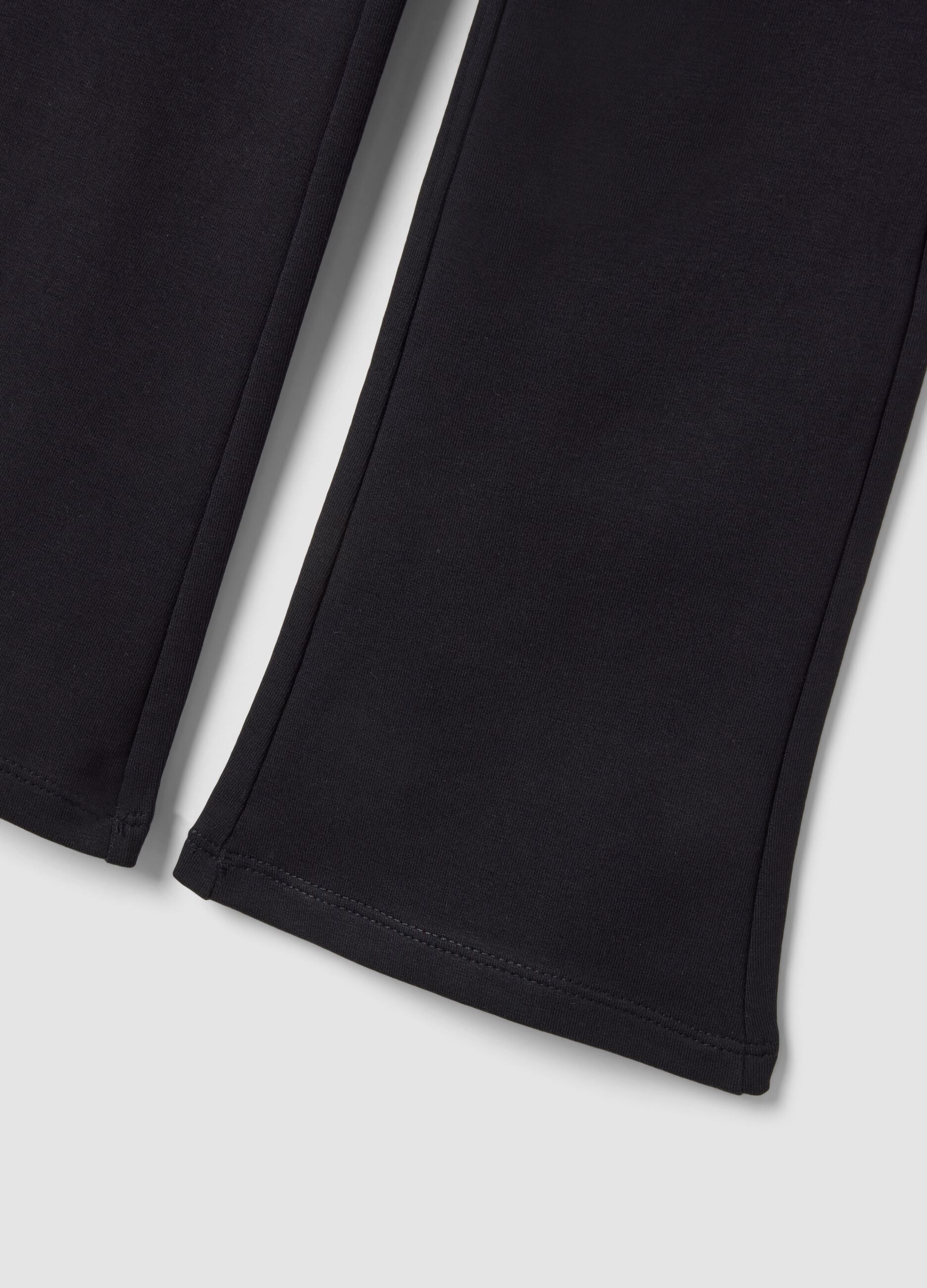 Black organic cotton flared trousers