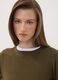 Green fitted long-sleeve crew-neck top_0