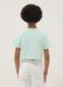 Girls' Green Boxy Fit Pure Cotton T-shirt_1