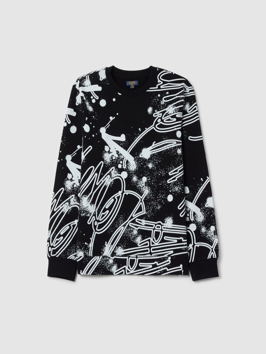 French terry sweatshirt with graffiti print_3