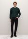 Green Crew Neck Sweater with Regular Fit Jacquard Pattern_1