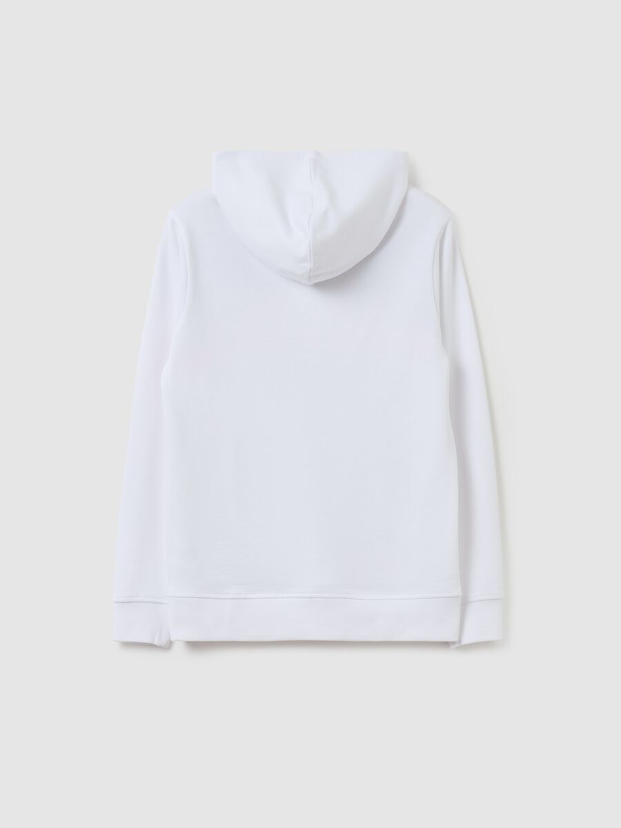 Felpa in French Terry con cappuccio e stampa_4