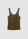 Green stretch cotton tank top with buttons, regular fit_5