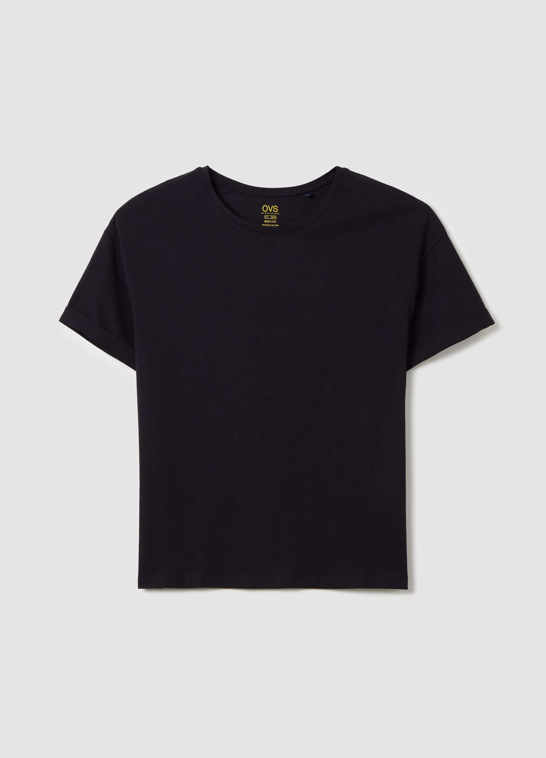 T-shirt in cotone boxy fit nera