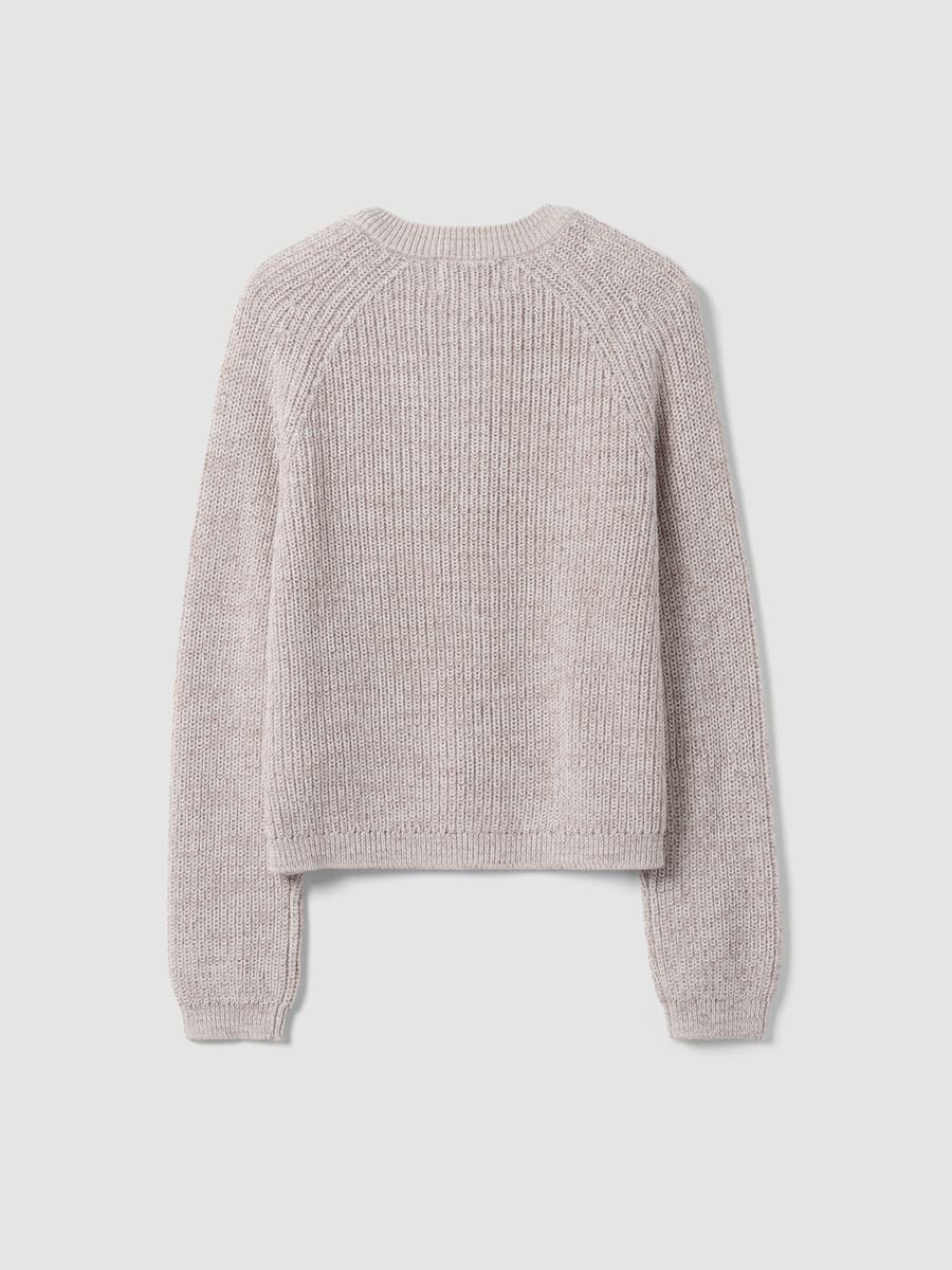 White pure cotton knitted cardigan, regular fit_6