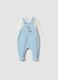 Blue and white organic cotton-blend set with Mickey embroidery for baby_0