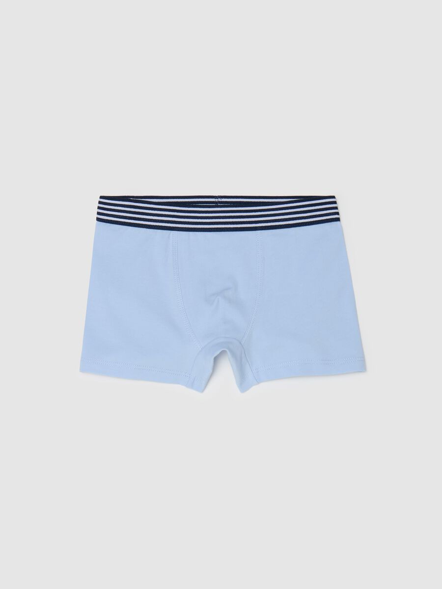 Boxer in cotone stretch con dettaglio a righe _0