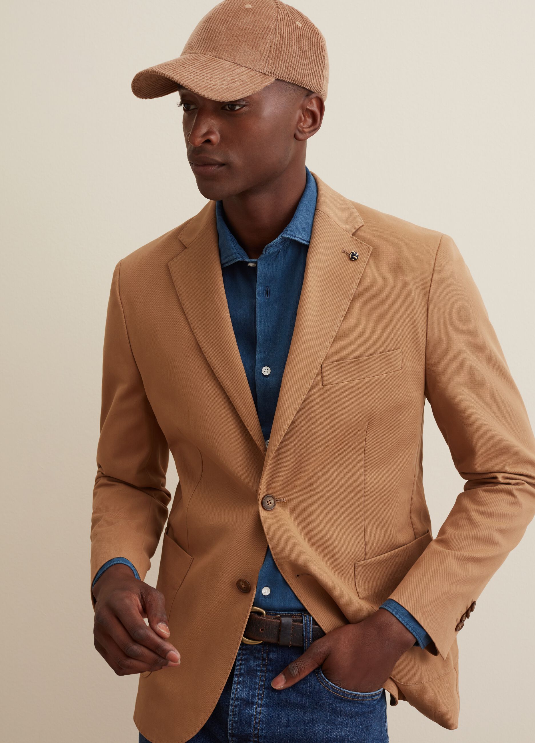 Blazer slim fit in cotone_3
