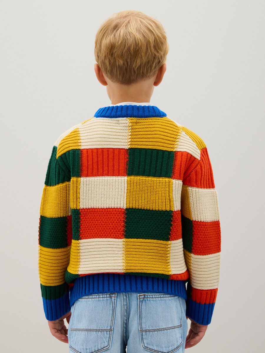 Children's Multicolour Wool Blend Sweater, Regular Fit_1