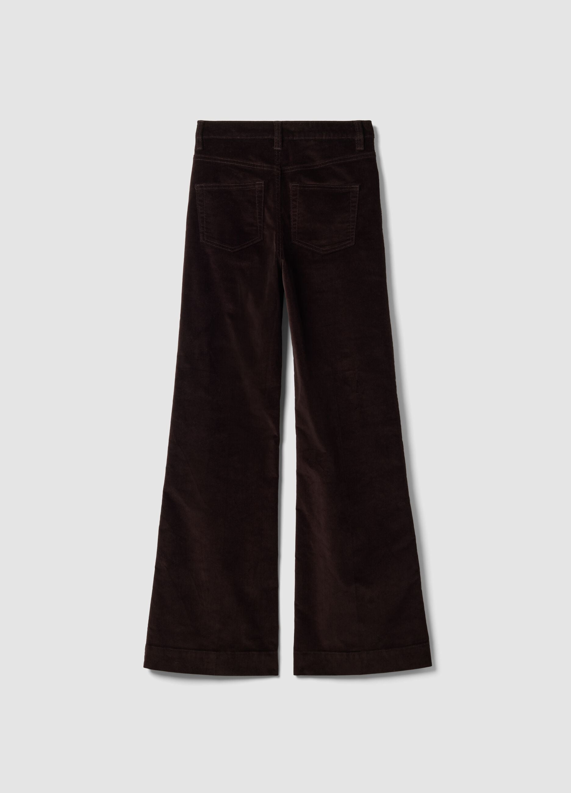 Brown bootcut stretch cotton jeans