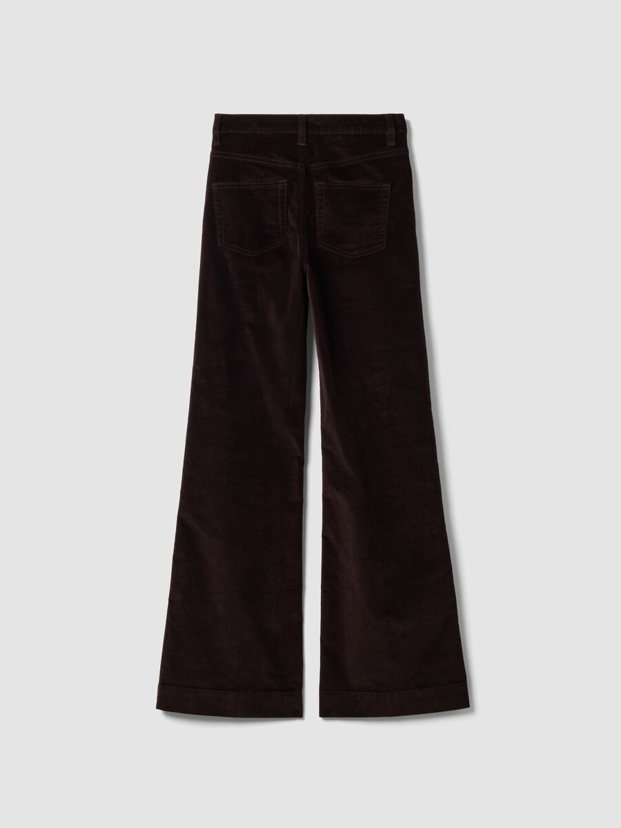 Jeans marroni bootcut in cotone elasticizzato_6