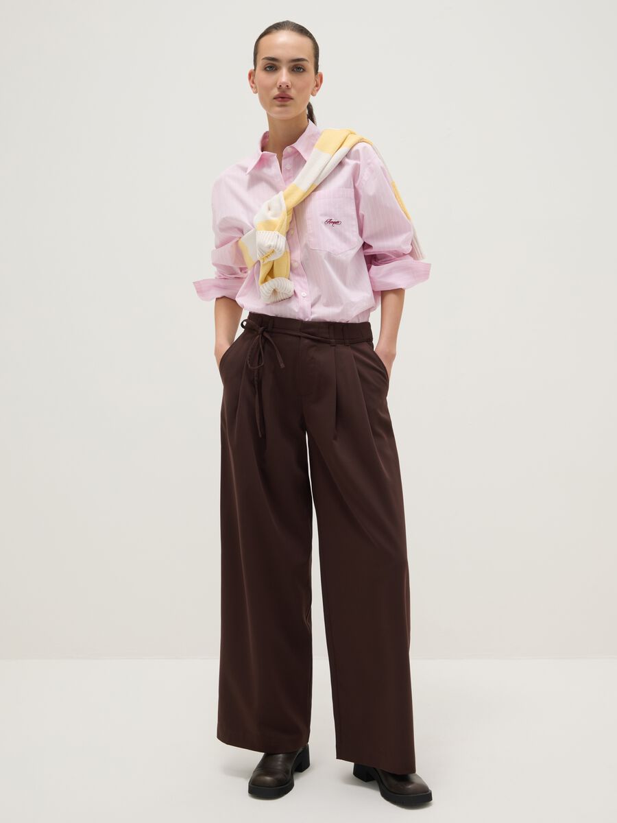 Brown Wide Leg Trousers_0