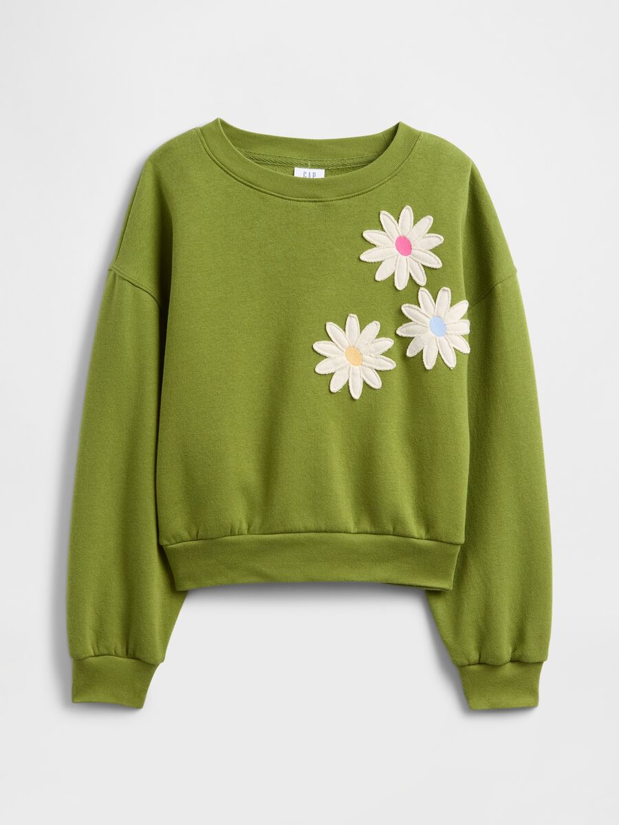 Green Hoodie with Embroidered Flowers_0