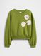 Green Hoodie with Embroidered Flowers_0